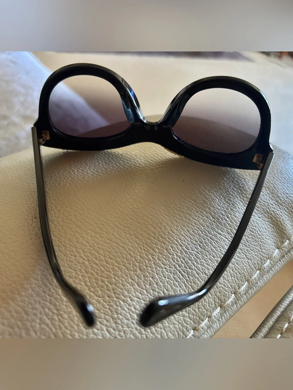 Stella McCartney SC0018S Black Sunglasses Gold Chain Trim Grey Gradient Lenses